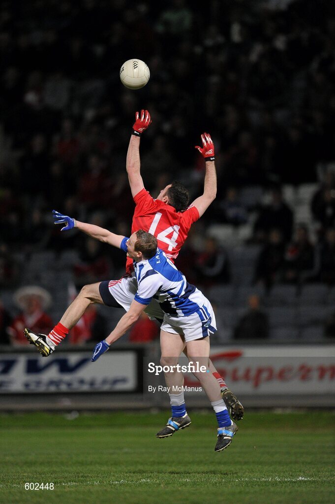 10 March 2012; Donncha O'Connor, Cork, in action against Peter O'Leary, Laois. Allianz Football League, Division 1, Round 4, Laois v Cork, O'Moore Park, Portlaoise, Co. Laois. Picture credit: Ray McManus / SPORTSFILE