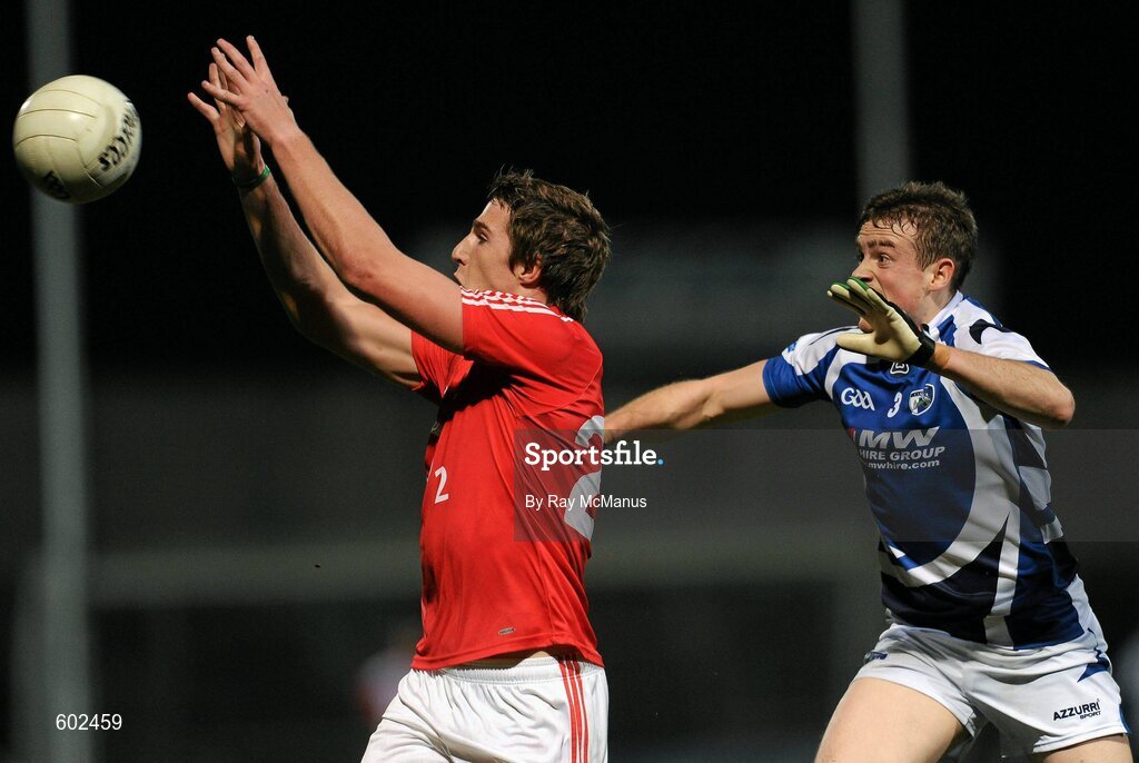 10 March 2012; Aidan Walsh, Cork, in action against Kieran Lillis, Laois. Allianz Football League, Division 1, Round 4, Laois v Cork, O'Moore Park, Portlaoise, Co. Laois. Picture credit: Ray McManus / SPORTSFILE