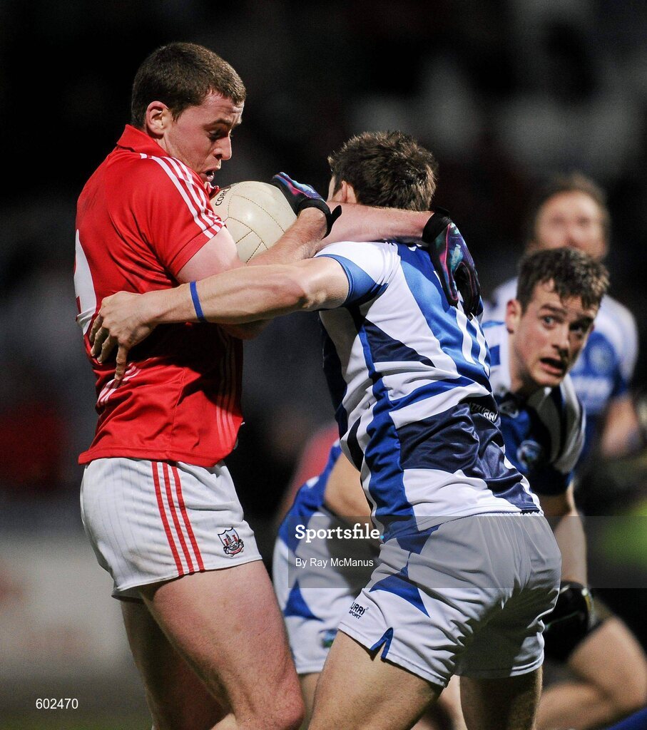 10 March 2012; Fintan Goold, Cork, in action against Colm Begley, Laois. Allianz Football League, Division 1, Round 4, Laois v Cork, O'Moore Park, Portlaoise, Co. Laois. Picture credit: Ray McManus / SPORTSFILE
