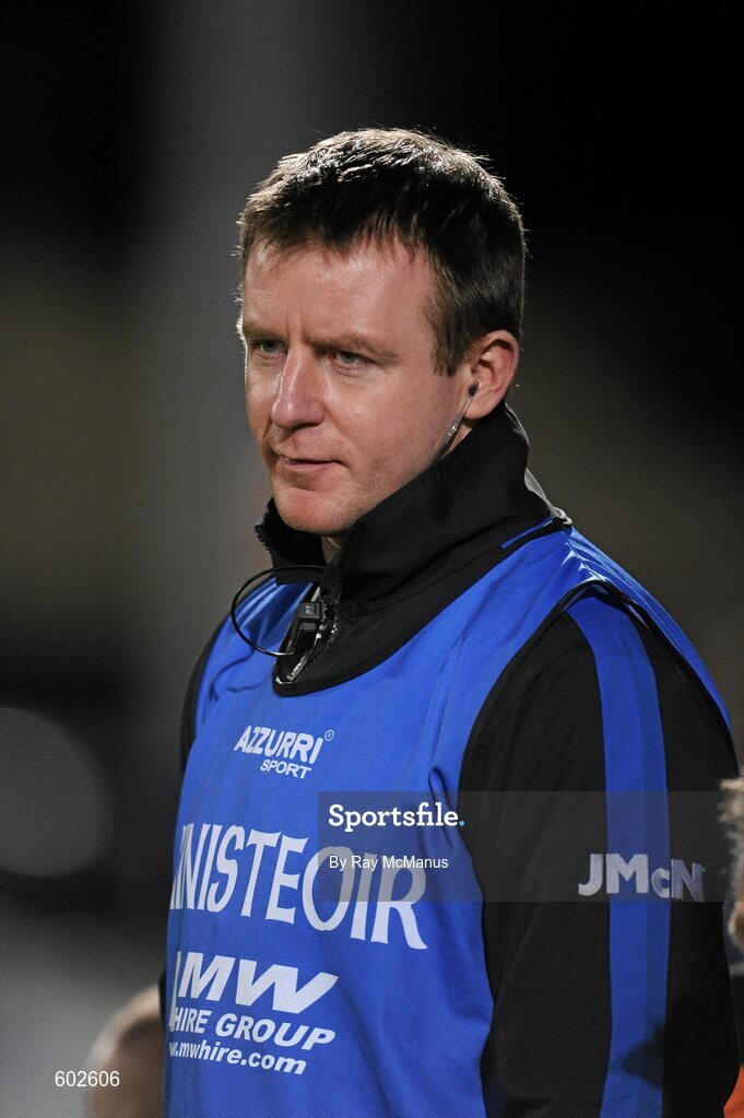 10 March 2012; The Laois manager Justin McNulty watches the last few minutes of the game. Allianz Football League, Division 1, Round 4, Laois v Cork, O'Moore Park, Portlaoise, Co. Laois. Picture credit: Ray McManus / SPORTSFILE