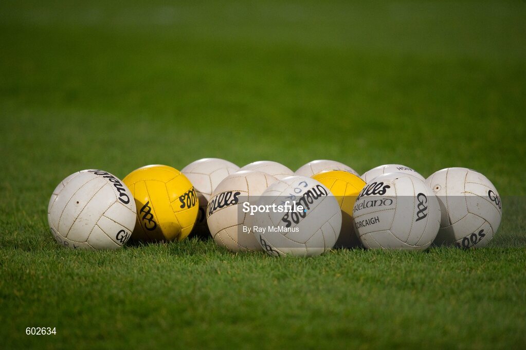 10 March 2012; A selection of Gaelic footballs await the arrival of the Cork players. Allianz Football League, Division 1, Round 4, Laois v Cork, O'Moore Park, Portlaoise, Co. Laois. Picture credit: Ray McManus / SPORTSFILE