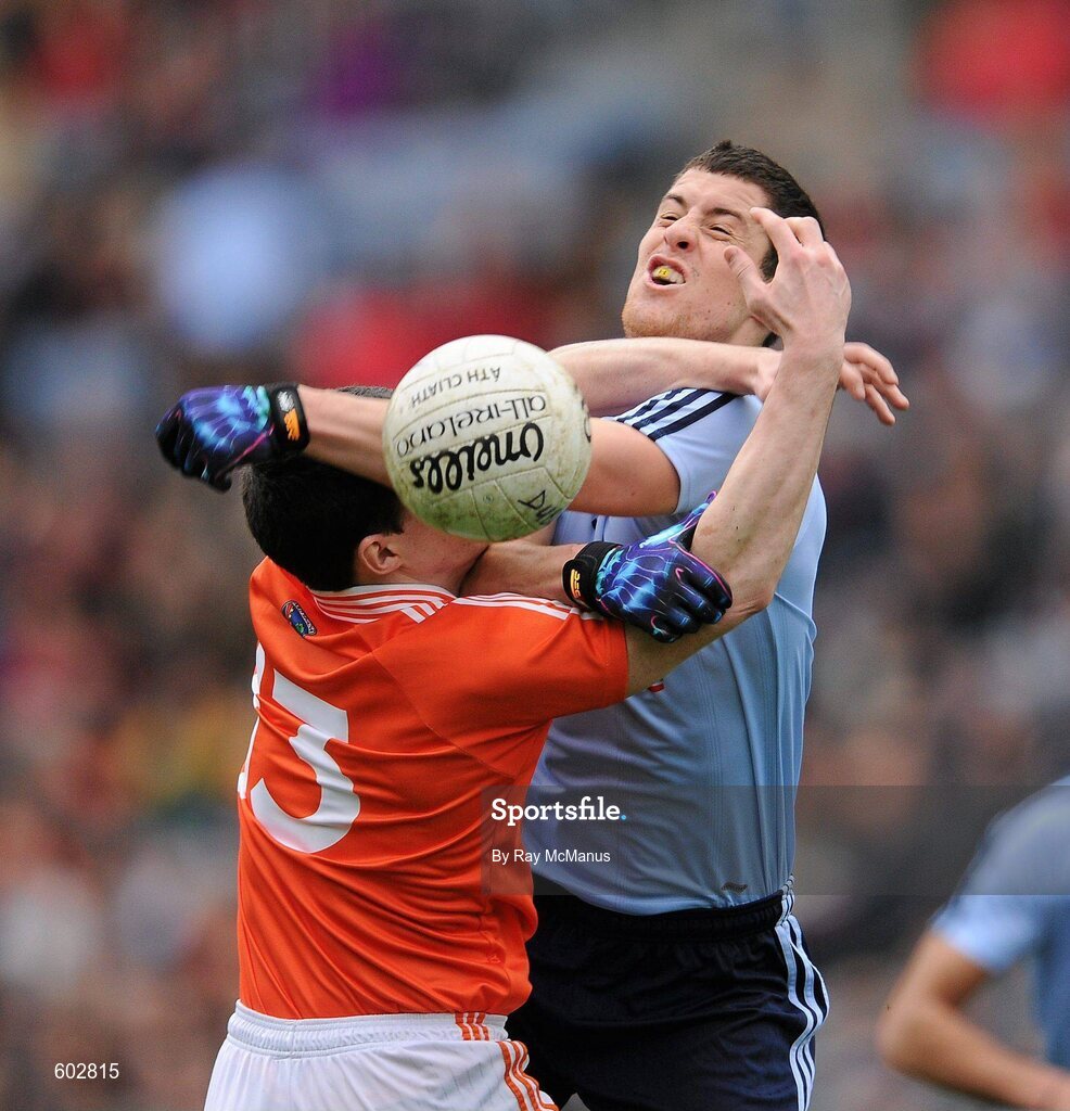 11 March 2012; Rory O'Carroll, Dublin, in action against Caolan Rafferty, Armagh. Allianz Football League Division 1, Round 4, Dublin v Armagh, Croke Park, Dublin. Picture credit: Ray McManus / SPORTSFILE