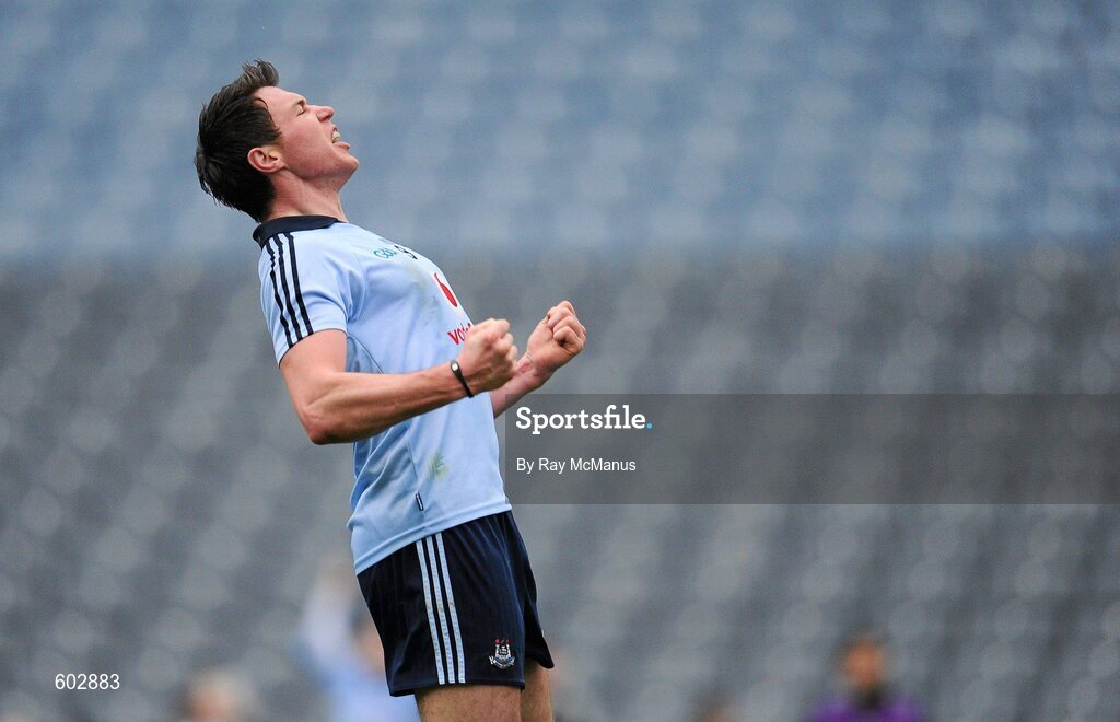 11 March 2012; Eamon Fennell reacts after a late shot, by him, was tipped over the bar for a Dublin point. Allianz Football League Division 1, Round 4, Dublin v Armagh, Croke Park, Dublin. Picture credit: Ray McManus / SPORTSFILE