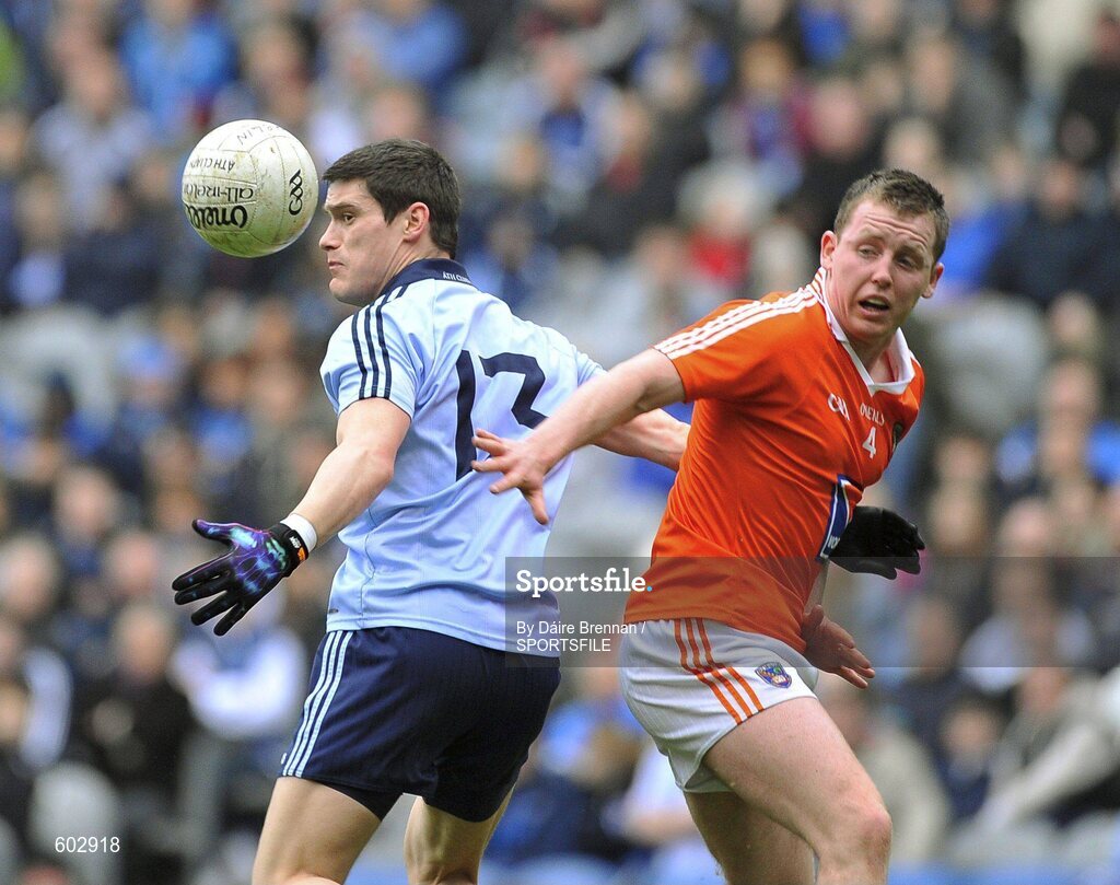 11 March 2012; Diarmuid Connolly, Dublin, in action against Declan McKenna, Armagh. Allianz Football League Division 1, Round 4, Dublin v Armagh, Croke Park, Dublin. Picture credit: Daire Brennan / SPORTSFILE