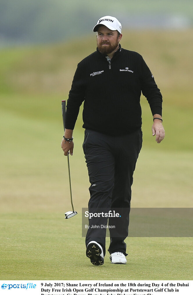 9 July 2017; Shane Lowry of Ireland on the 18th during Day 4 of the Dubai Duty Free Irish Open Golf Championship at Portstewart Golf Club in Portstewart, Co Derry. Photo by John Dickson/Sportsfile