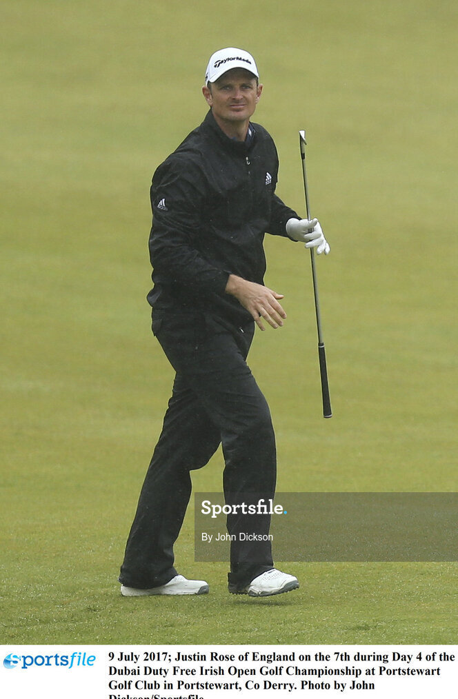 9 July 2017; Justin Rose of England on the 7th during Day 4 of the Dubai Duty Free Irish Open Golf Championship at Portstewart Golf Club in Portstewart, Co Derry. Photo by John Dickson/Sportsfile