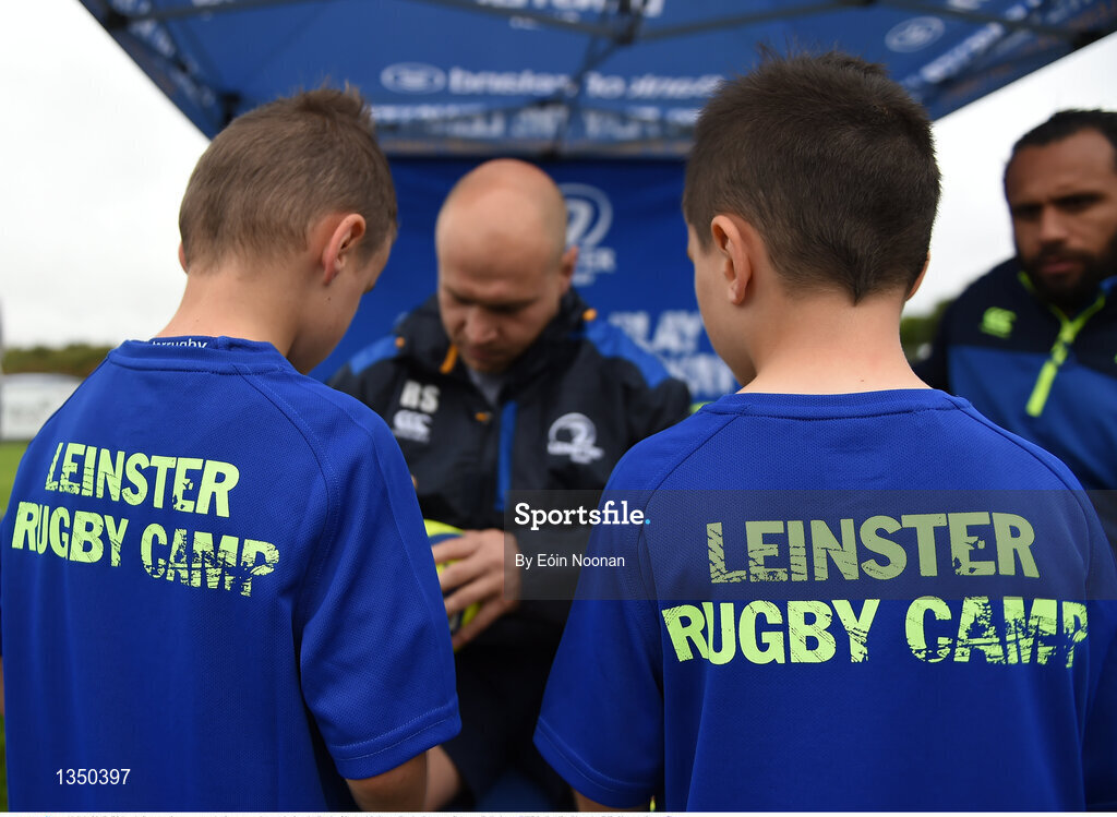 11 July 2017; Richardt Strauss signs autographs for young players during the Bank of Ireland Leinster Rugby Summer Camp at Balbriggan RFC in Dublin. Photo by Eóin Noonan/Sportsfile