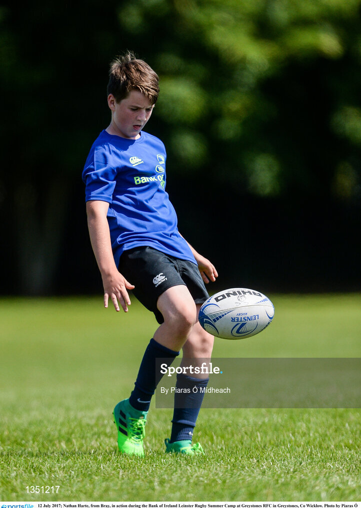 12 July 2017; Nathan Harte, from Bray, in action during the Bank of Ireland Leinster Rugby Summer Camp at Greystones RFC in Greystones, Co Wicklow. Photo by Piaras Ó Mídheach/Sportsfile