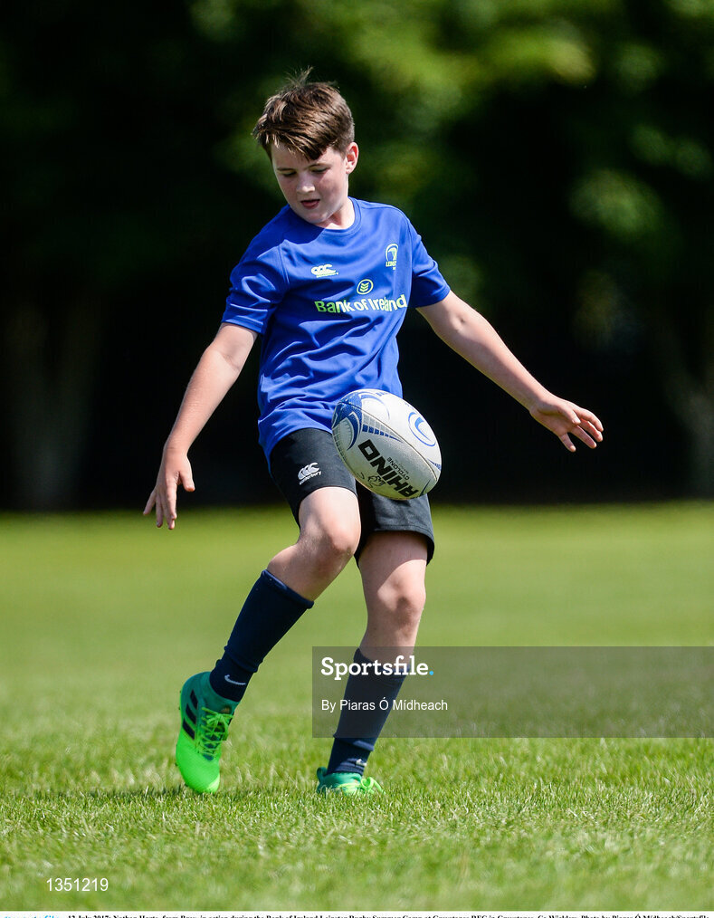 12 July 2017; Nathan Harte, from Bray, in action during the Bank of Ireland Leinster Rugby Summer Camp at Greystones RFC in Greystones, Co Wicklow. Photo by Piaras Ó Mídheach/Sportsfile