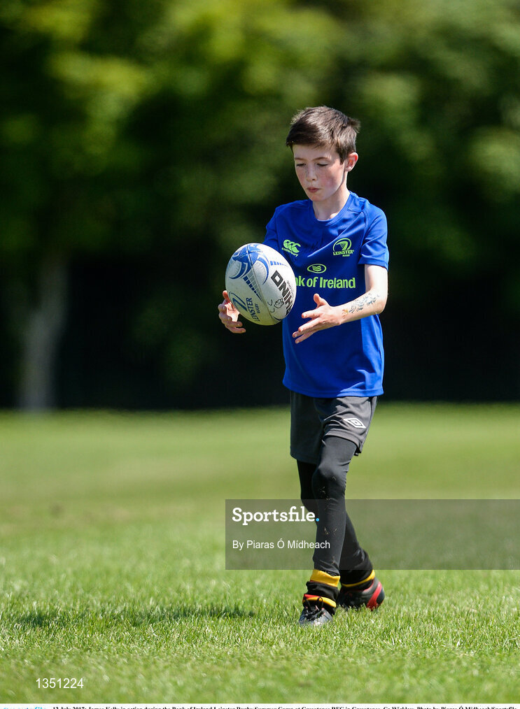 12 July 2017; James Kelly in action during the Bank of Ireland Leinster Rugby Summer Camp at Greystones RFC in Greystones, Co Wicklow. Photo by Piaras Ó Mídheach/Sportsfile