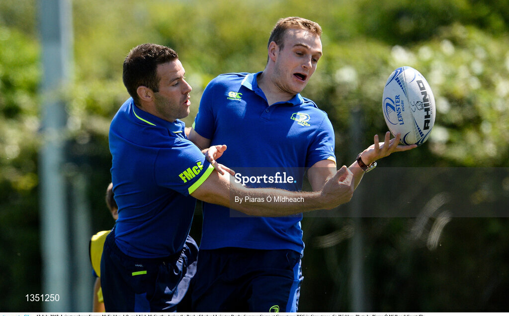 12 July 2017; Leinster player Fergus McFadden, left, and Nick McCarthy during the Bank of Ireland Leinster Rugby Summer Camp at Greystones RFC in Greystones, Co Wicklow. Photo by Piaras Ó Mídheach/Sportsfile
