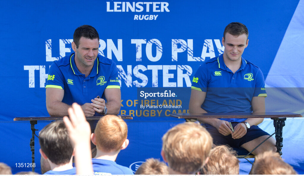 12 July 2017; Leinster players Fergus McFadden, left, and Nick McCarthy during the Bank of Ireland Leinster Rugby Summer Camp at Greystones RFC in Greystones, Co Wicklow. Photo by Piaras Ó Mídheach/Sportsfile