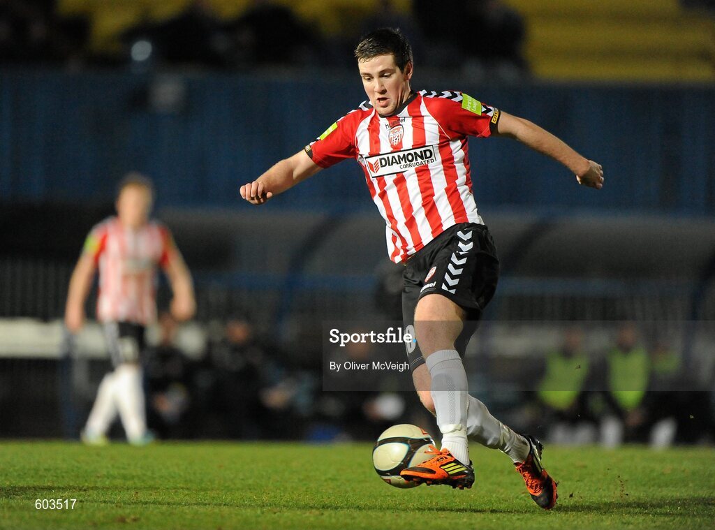 5 March 2012; Patrick  McEleney, Derry City. 2012 Setanta Sports Cup, Quarter-Final, 1st Leg, Linfield v Derry City, Windsor Park, Belfast, Co. Antrim. Picture credit: Oliver McVeigh / SPORTSFILE