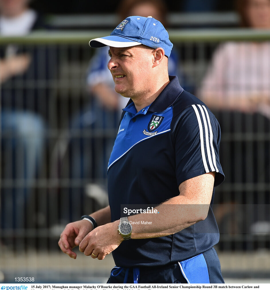 15 July 2017; Monaghan manager Malachy O'Rourke during the GAA Football All-Ireland Senior Championship Round 3B match between Carlow and Monaghan at Netwatch Cullen Park in Carlow. Photo by David Maher/Sportsfile