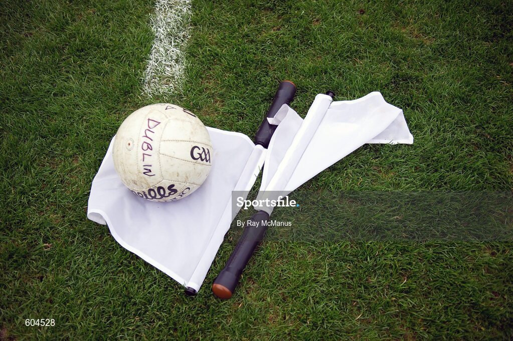 11 March 2012; An O'Neills Gaelic football and two 'linesman' flags on the pitch before the game. Allianz Football League Division 1, Round 4, Dublin v Armagh, Croke Park, Dublin. Picture credit: Ray McManus / SPORTSFILE
