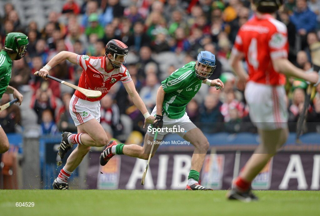 17 March 2012; Cathal Parlon, Coolderry, in action against Neill McGarry, Loughgiel Shamrocks. AIB GAA Hurling All-Ireland Senior Club Championship Final, Coolderry, Offaly, v Loughgiel Shamrocks, Antrim. Croke Park, Dublin. Picture credit: Stephen McCarthy / SPORTSFILE