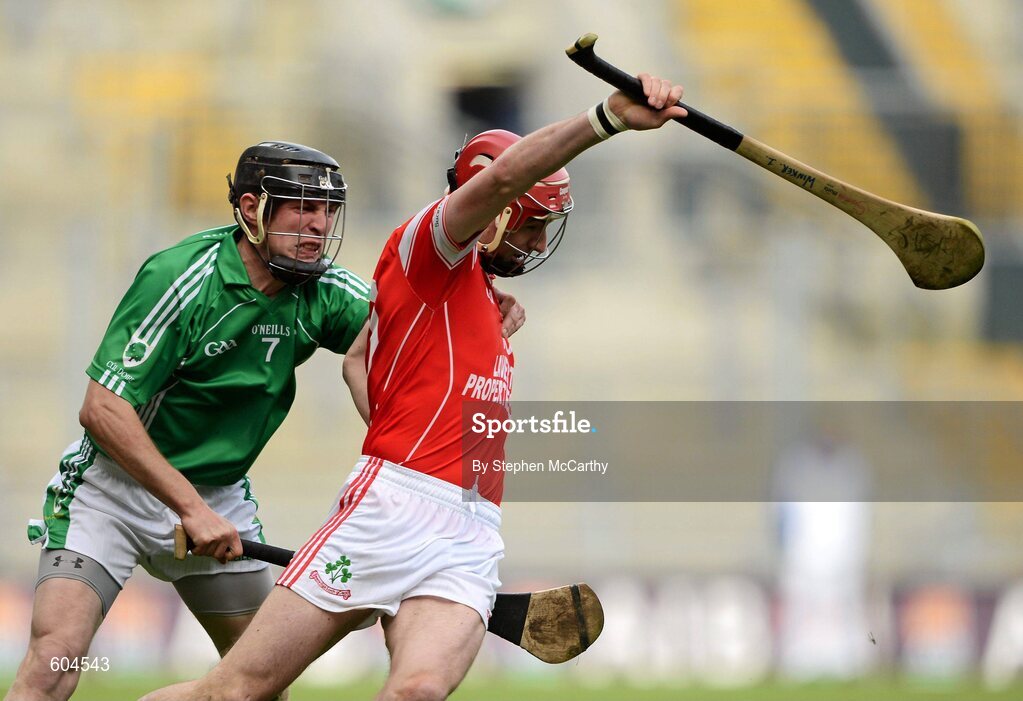 17 March 2012; Liam Watson, Loughgiel Shamrocks, in action against Brendan O'Meara, Coolderry. AIB GAA Hurling All-Ireland Senior Club Championship Final, Coolderry, Offaly, v Loughgiel Shamrocks, Antrim. Croke Park, Dublin. Picture credit: Stephen McCarthy / SPORTSFILE