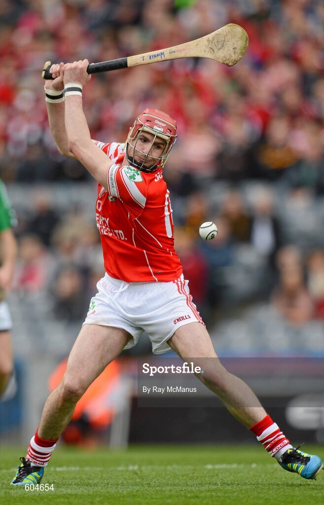 17 March 2012; Liam Watson scores the third Loughgiel Shamrocks' goal from a free. AIB GAA Hurling All-Ireland Senior Club Championship Final, Coolderry, Offaly, v Loughgiel Shamrocks, Antrim, Croke Park, Dublin. Picture credit: Ray McManus / SPORTSFILE