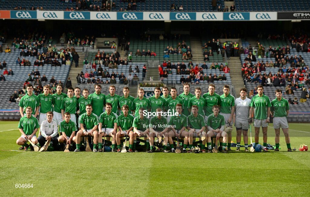 17 March 2012; The Coolderry squad. AIB GAA Hurling All-Ireland Senior Club Championship Final, Coolderry, Offaly, v Loughgiel Shamrocks, Antrim, Croke Park, Dublin. Picture credit: Ray McManus / SPORTSFILE