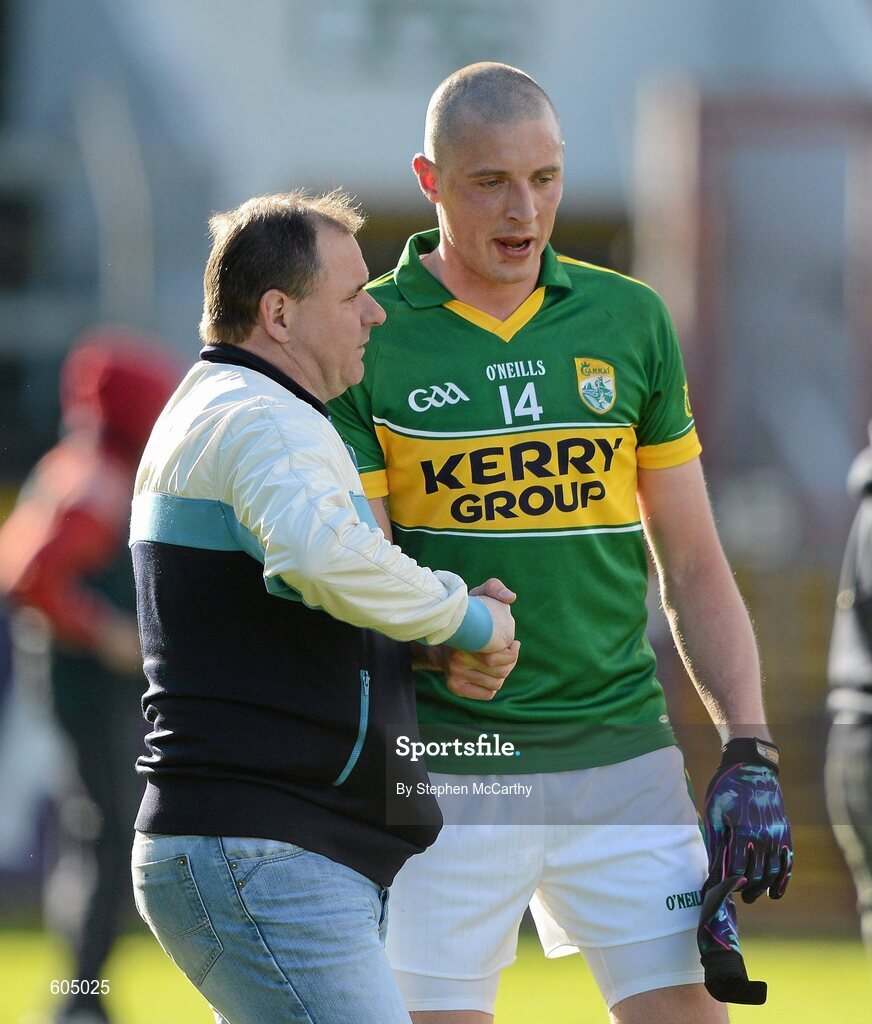 18 March 2012; A supporter offers a hand shake to Kieran Donaghy, Kerry, after the game. Allianz Football League, Division 1, Round 5, Cork v Kerry, Pairc Ui Chaoimh, Cork. Picture credit: Stephen McCarthy / SPORTSFILE
