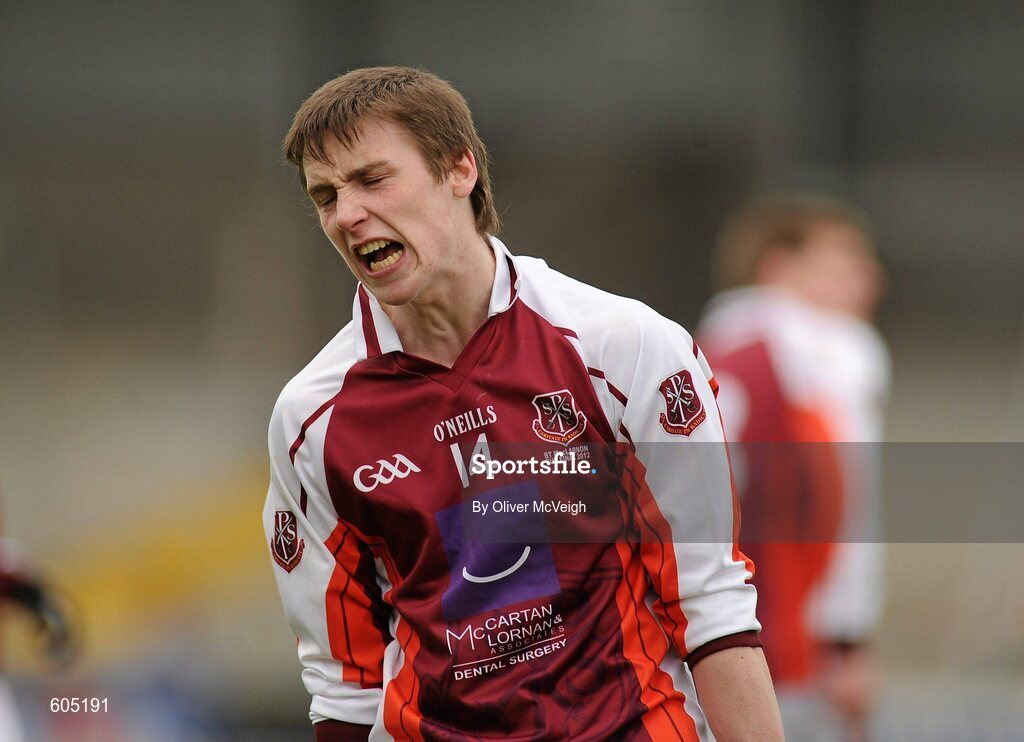 19 March 2012; Ciaron O'Hanlon, St. Paul’s, Bessbrook, celebrates after scoring a late point. MacLarnon Cup Final, St. Columb’s, Derry v St. Paul’s, Bessbrook, Morgan Athletic Grounds, Armagh. Picture credit: Oliver McVeigh / SPORTSFILE