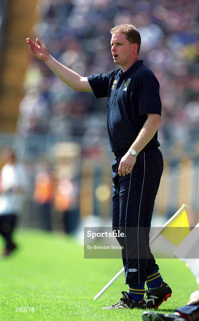 14 July 2002; Tipperary manager Tom McGlinchey during the Bank of Ireland Munster Senior Football Championship Final match between Cork and Tipperary at Semple Stadium in Thurles, Tipperary. Photo by Brendan Moran/Sportsfile