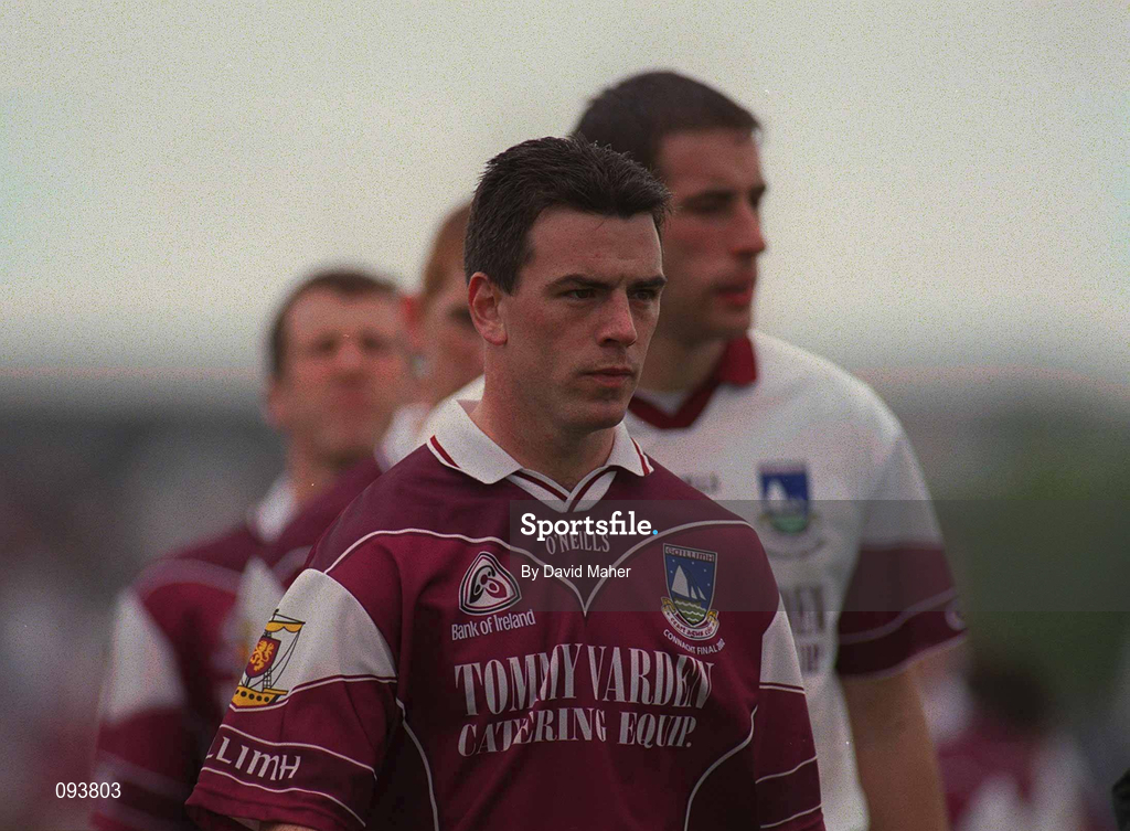 6 July 2002; Galway captain Padraic Joyce leads his team-mates in the parade prior to the Bank of Ireland Connacht Senior Football Championship Final match between Galway and Sligo at McHale Park in Castlebar, Mayo. Photo by David Maher/Sportsfile
