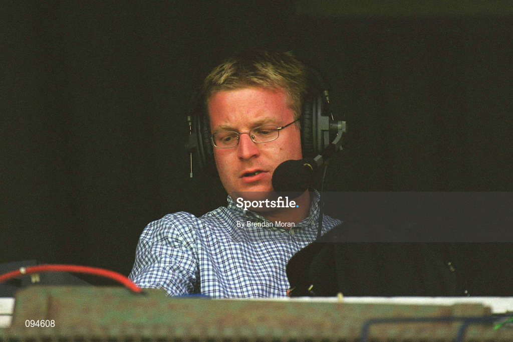 21 July 2002; Darragh Maloney of RTÉ Sport at the Bank of Ireland Munster Senior Football Championship Final match between Cork and Tipperary at Semple Stadium in Thurles, Tipperary. Photo by Brendan Moran/Sportsfile *** Local Caption *** cork