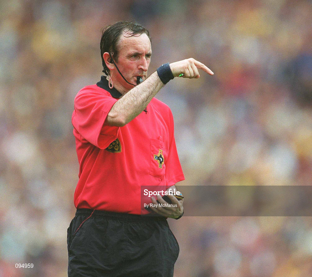 28 July 2002; Referee Willie Barrett during the Guinness All-Ireland Senior Hurling Championship Quarter-Final match between Clare and Galway at Croke Park. Photo by Ray McManus/Sportsfile