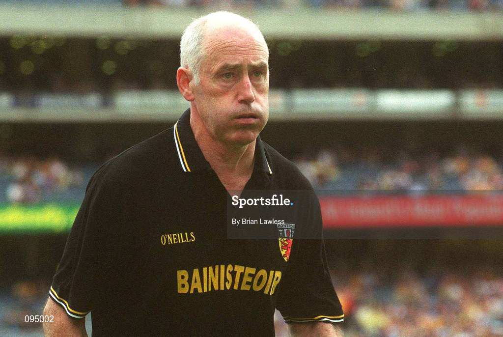28 July 2002; Antrim manager Dinny Cahill at the All-Ireland Senior Hurling Championship Quarter-Final match between Antrim and Tipperary at Croke Park in Dublin. Photo by Brian Lawless/Sportsfile