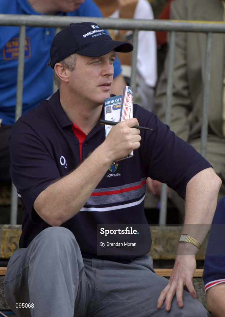 14 July 2002; Cork manager Larry Tompkins watches his side from the stand during the Bank of Ireland Munster Senior Football Championship Final match between Cork and Tipperary at Semple Stadium in Thurles, Tipperary. Photo by Brendan Moran/Sportsfile