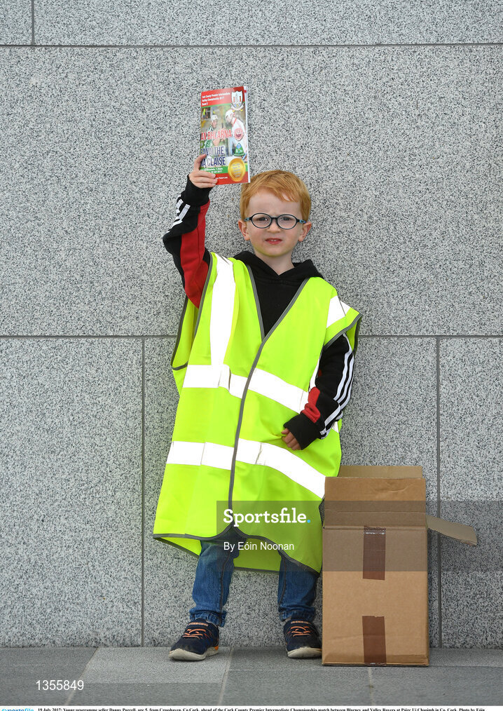 19 July 2017; Young programme seller Danny Purcell, age 5, from Crosshaven, Co Cork, ahead of the Cork County Premier Intermediate Championship match between Blarney and Valley Rovers at Páirc Ui Chaoimh in Co. Cork. Photo by Eóin Noonan/Sportsfile