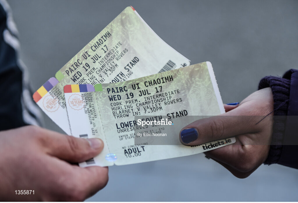 19 July 2017; Tickets changing hands outside Páirc Ui Chaoimh ahead of Cork County Premier Intermediate Championship match between Blarney and Valley Rovers at Páirc Ui Chaoimh in Co. Cork. Photo by Eóin Noonan/Sportsfile
