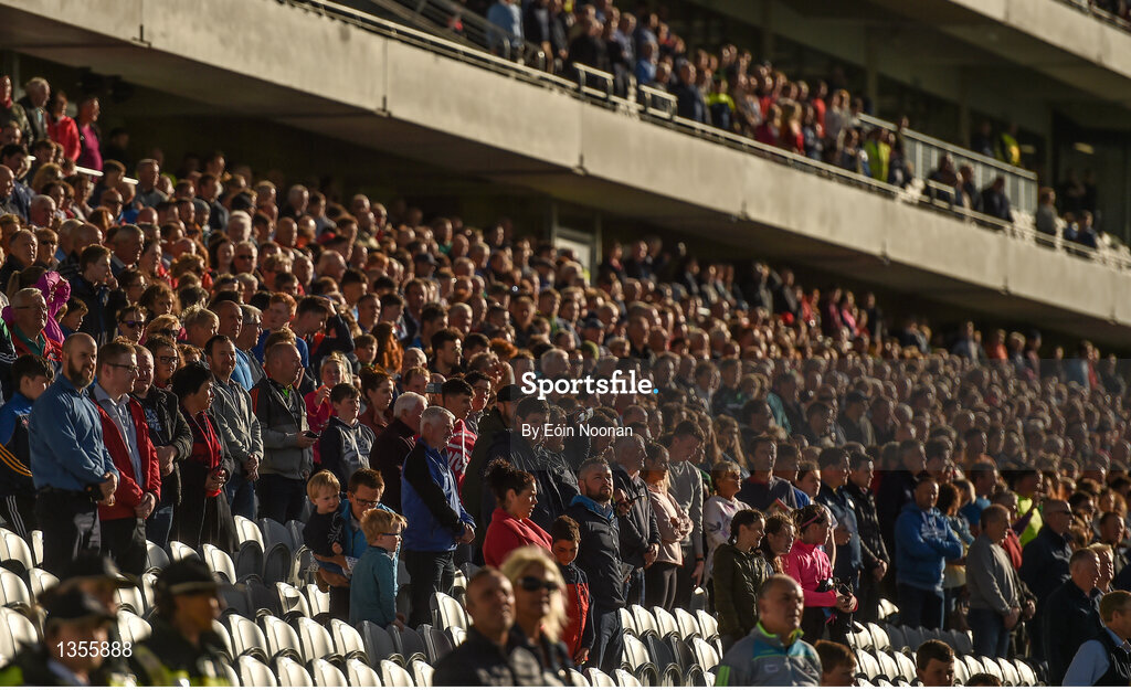 19 July 2017; Spectators stand for the National Anthem ahead of the Cork County Premier Intermediate Championship match between Blarney and Valley Rovers at Páirc Ui Chaoimh in Co. Cork. Photo by Eóin Noonan/Sportsfile