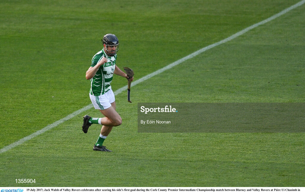 19 July 2017; Jack Walsh of Valley Rovers celebrates after scoring his side's first goal during the Cork County Premier Intermediate Championship match between Blarney and Valley Rovers at Páirc Ui Chaoimh in Co. Cork. Photo by Eóin Noonan/Sportsfile