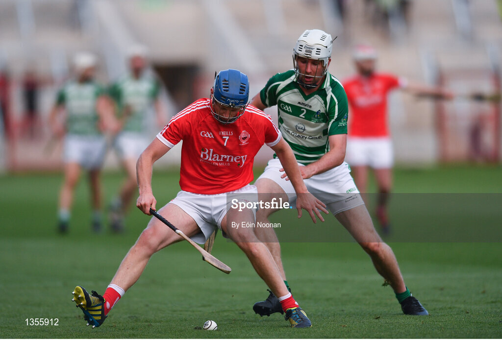 19 July 2017; Joe Jordan of Blarney in action against Eoghan Delaney of Valley Rovers during the Cork County Premier Intermediate Championship match between Blarney and Valley Rovers at Páirc Ui Chaoimh in Co. Cork. Photo by Eóin Noonan/Sportsfile