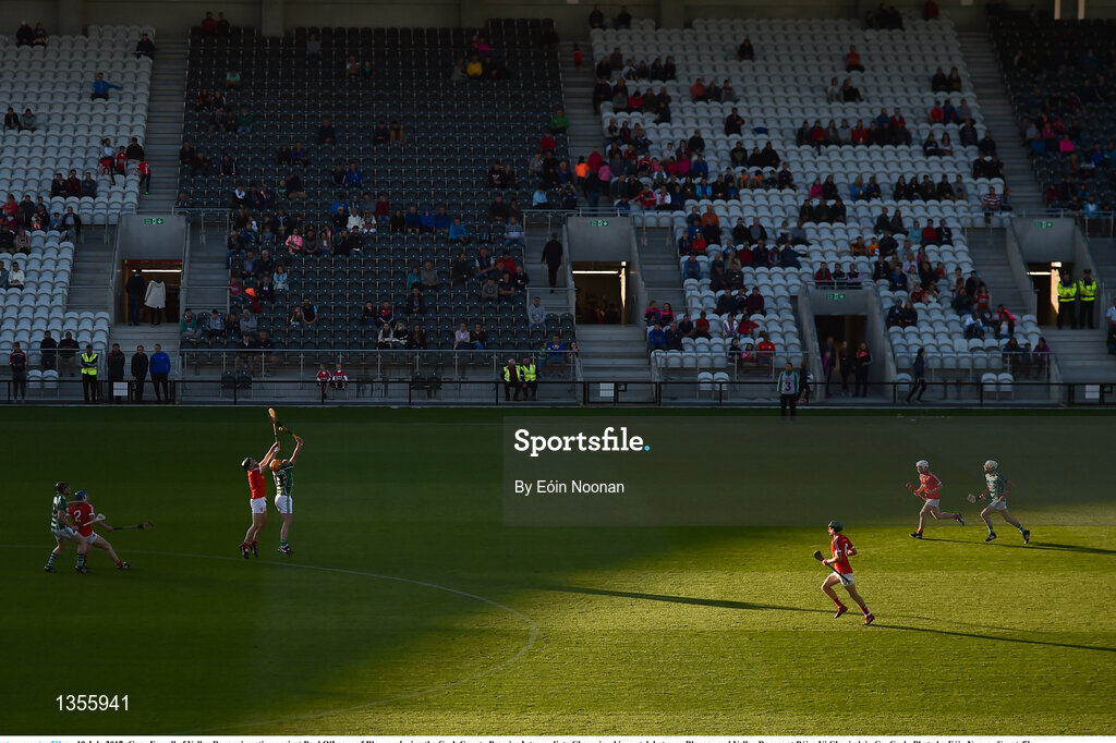 19 July 2017; Gary Farrell of Valley Rovers in action against Paul O'Leary of Blarney during the Cork County Premier Intermediate Championship match between Blarney and Valley Rovers at Páirc Ui Chaoimh in Co. Cork. Photo by Eóin Noonan/Sportsfile