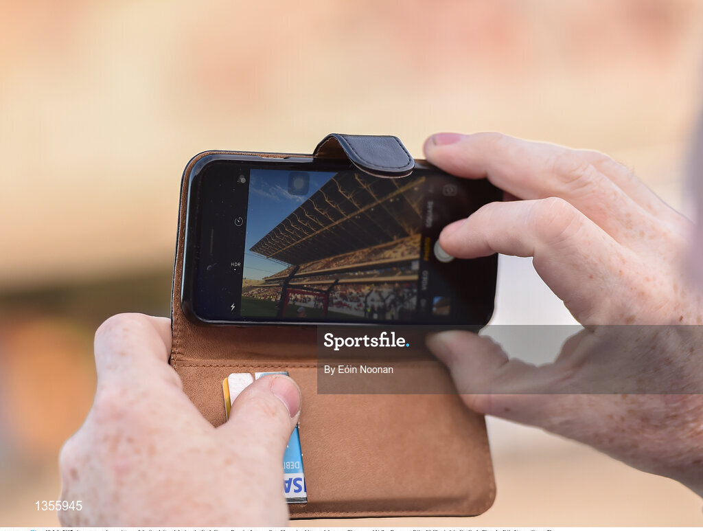 19 July 2017; A spectator takes a picture of the South Stand during the Cork County Premier Intermediate Championship match between Blarney and Valley Rovers at Páirc Ui Chaoimh in Co. Cork. Photo by Eóin Noonan/Sportsfile
