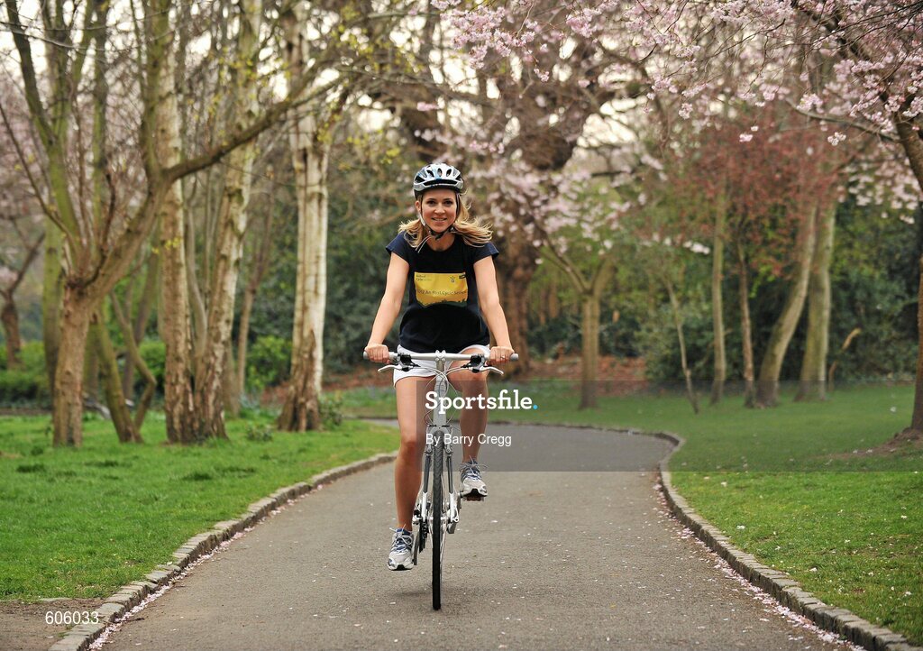 22 March 2012; Today the 2012 An Post Cycle Series in association with the Irish Sports Council was offically launched. In attendance at the launch is model Sarah McGovern. Merrion Square Park, Dublin. Picture credit: Barry Cregg / SPORTSFILE