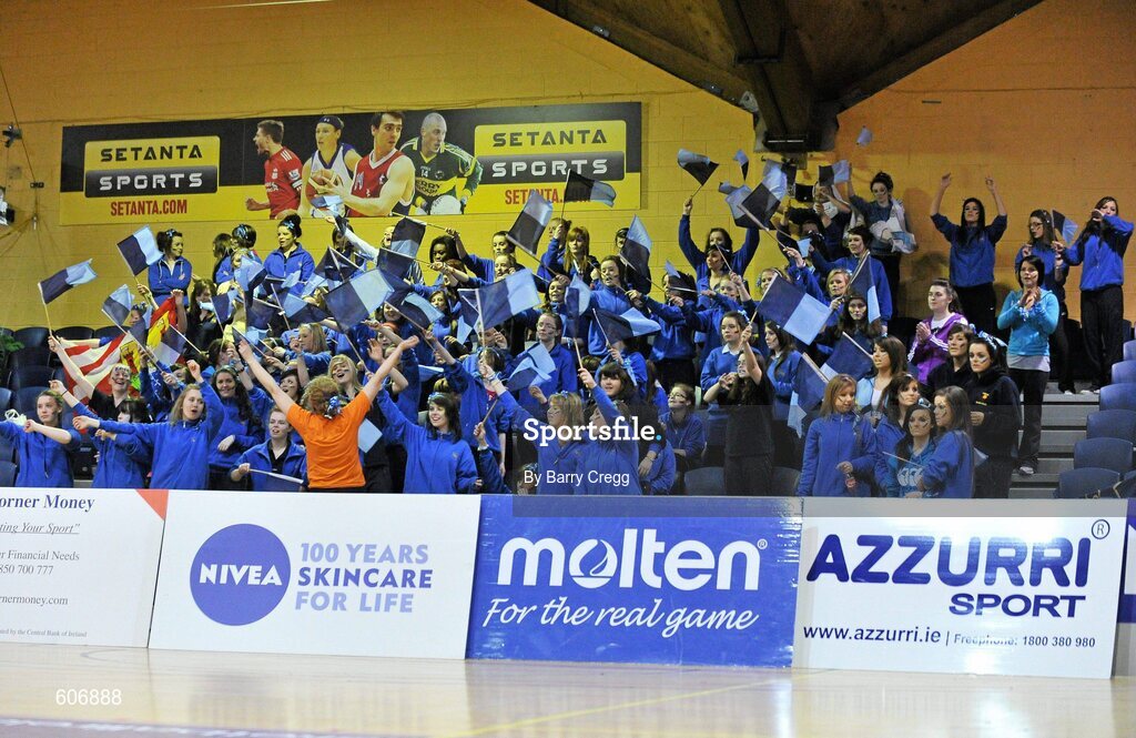 22 March 2012; A general view of Christ the King, Cork, supporters. U16B Girls - All-Ireland Schools League Finals 2012, Mercy Coolock, Dublin v Christ the King, Cork, National Basketball Arena, Tallaght, Dublin. Picture credit: Barry Cregg / SPORTSFILE