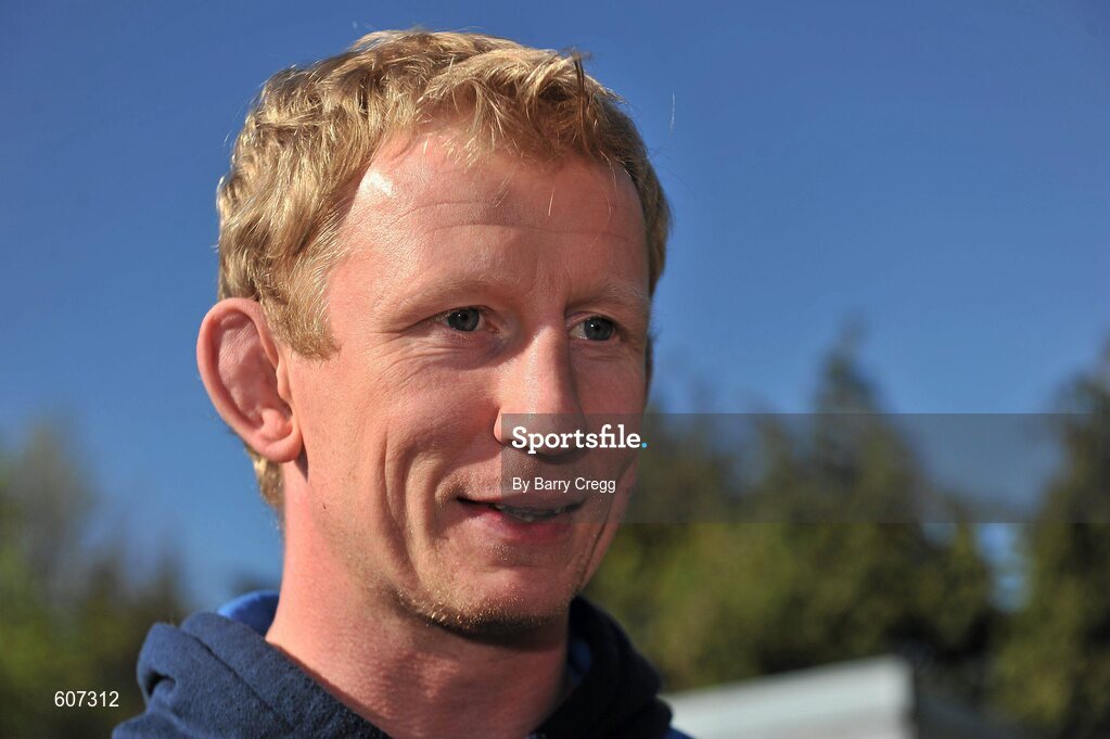 26 March 2012; Leinster's Leo Cullen speaking to the media during a press conference ahead of their Celtic League match against Munster on Saturday. Leinster Rugby Squad Press Conference, UCD, Belfield, Dublin. Picture credit: Barry Cregg / SPORTSFILE