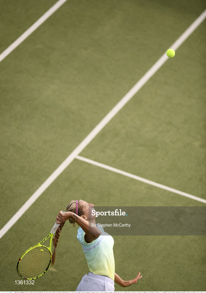 28 July 2017; Giorgia Marchetti of Italy during the ladies doubles final between Giorgia Marchetti of Italy & Rosalie van der Hoek of the Netherlands and Emily Appleton of Great Britain & Quinn Gleason of USA during the AIG Irish Open Tennis Championships at Fitzwilliam Lawn Tennis Club in Dublin. Photo by Stephen McCarthy/Sportsfile
