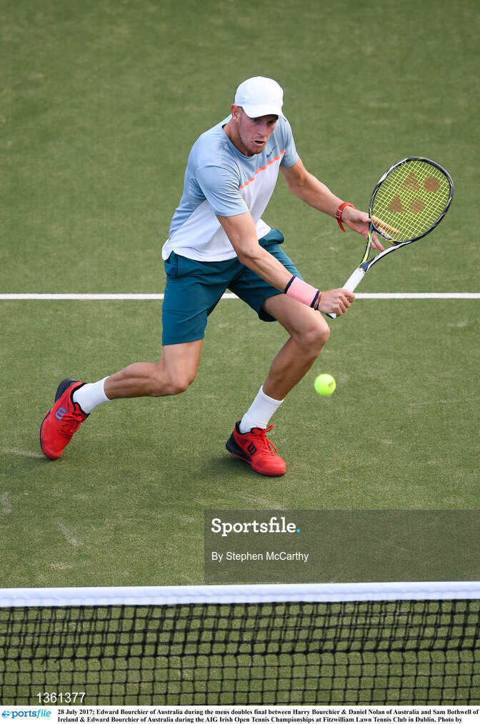 28 July 2017; Edward Bourchier of Australia during the mens doubles final between Harry Bourchier & Daniel Nolan of Australia and Sam Bothwell of Ireland & Edward Bourchier of Australia during the AIG Irish Open Tennis Championships at Fitzwilliam Lawn Tennis Club in Dublin. Photo by Stephen McCarthy/Sportsfile