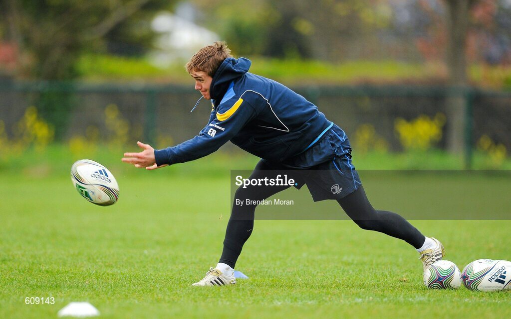 2 April 2012; Leinster scrum-half Eoin Reddan in action during squad training ahead of their side's Heineken Cup Quarter-Final game against Cardiff Blues on Saturday. Leinster Rugby Squad Training. UCD, Belfield, Dublin. Picture credit: Brendan Moran / SPORTSFILE