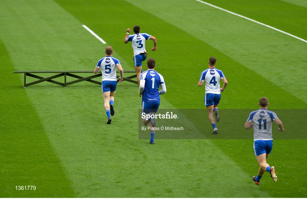 29 July 2017; Monaghan players make their way to the bench for the team photograph before the GAA Football All-Ireland Senior Championship Round 4B match between Down and Monaghan at Croke Park in Dublin. Photo by Piaras Ó Mídheach/Sportsfile