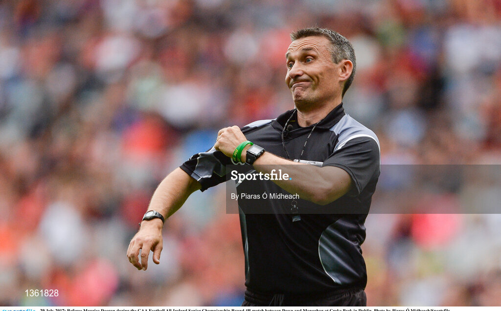 29 July 2017; Referee Maurice Deegan during the GAA Football All-Ireland Senior Championship Round 4B match between Down and Monaghan at Croke Park in Dublin. Photo by Piaras Ó Mídheach/Sportsfile