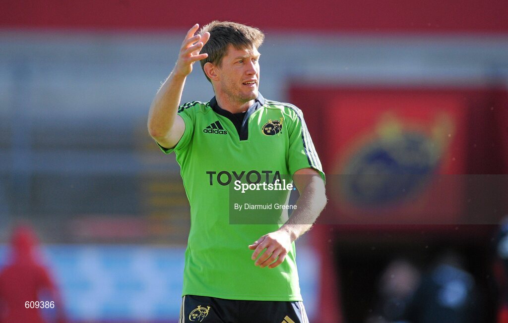4 April 2012; Munster's Ronan O'Gara during squad training ahead of their Heineken Cup Quarter-Final game against Ulster on Sunday. Munster Rugby Squad Training, Thomond Park, Limerick. Picture credit: Diarmuid Greene / SPORTSFILE