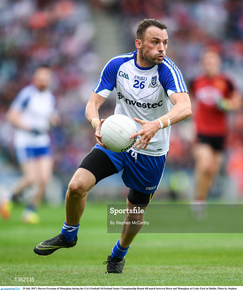 29 July 2017; Darren Freeman of Monaghan during the GAA Football All-Ireland Senior Championship Round 4B match between Down and Monaghan at Croke Park in Dublin. Photo by Stephen McCarthy/Sportsfile