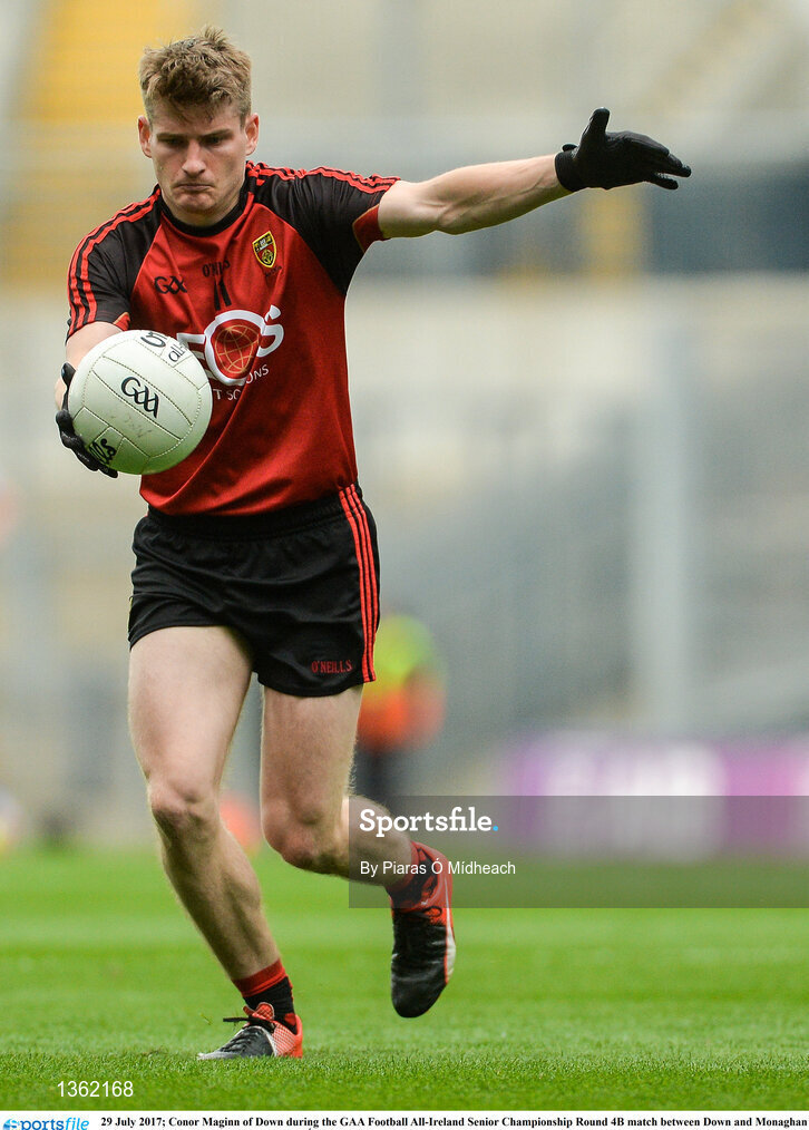 29 July 2017; Conor Maginn of Down during the GAA Football All-Ireland Senior Championship Round 4B match between Down and Monaghan at Croke Park in Dublin. Photo by Piaras Ó Mídheach/Sportsfile