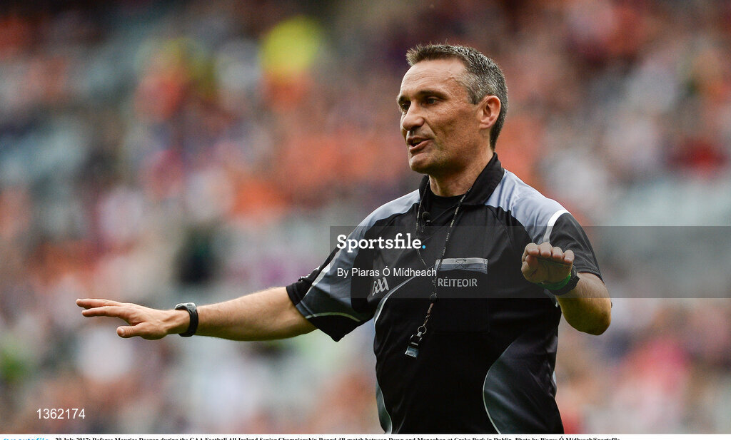 29 July 2017; Referee Maurice Deegan during the GAA Football All-Ireland Senior Championship Round 4B match between Down and Monaghan at Croke Park in Dublin. Photo by Piaras Ó Mídheach/Sportsfile